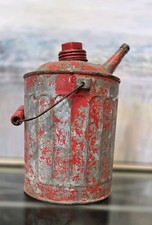 Vintage 1 Gallon Deluxe Gas Can With Handle, Metal Spout, Fast Shipping
