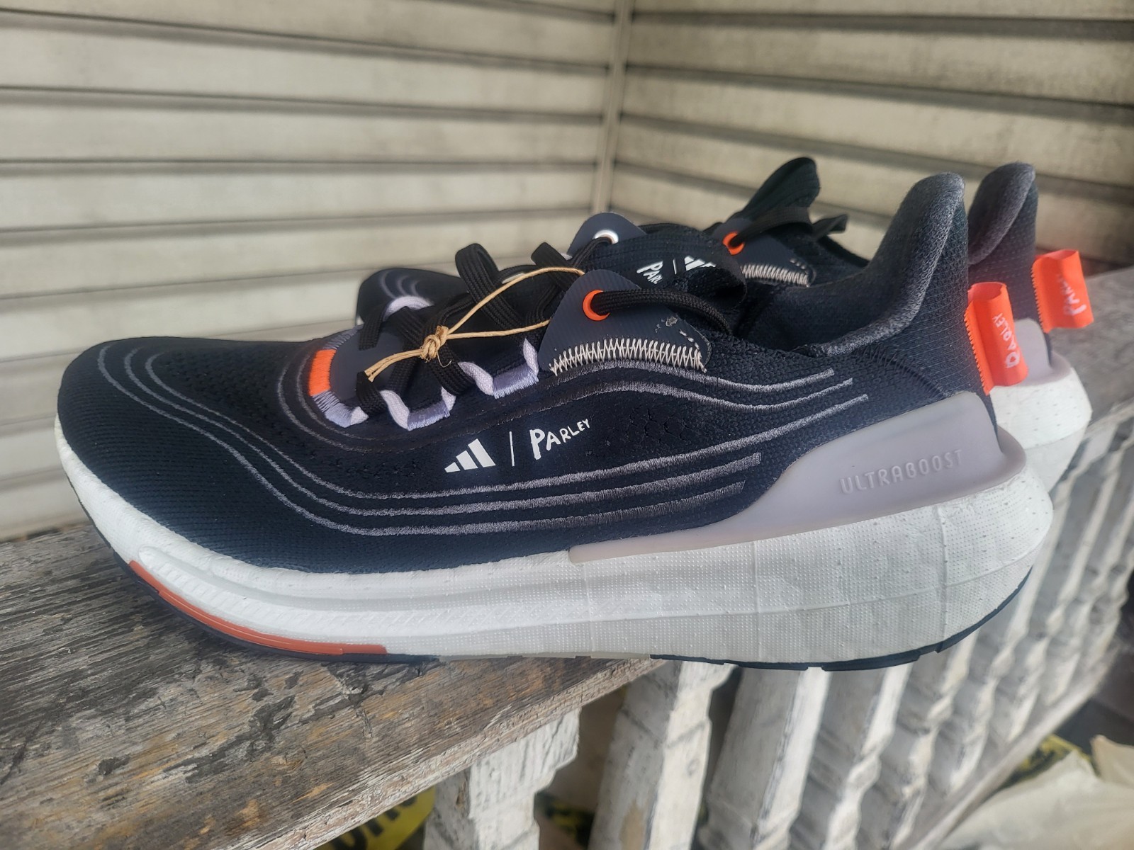 Parley x adidas UltraBoost Light Black Solar Red 10.5 Shoes Sneakers Running 😍 thumbnail 4