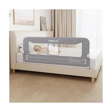 HOMEAL Bed Rail for Toddlers, 59" Extra Long Swing Down Bed Guard with Double...