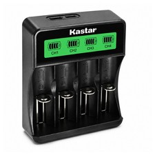 Kastar LCD 4 Slot Battery Charger for CR123A 16340 17335 Rechargeable Batteries
