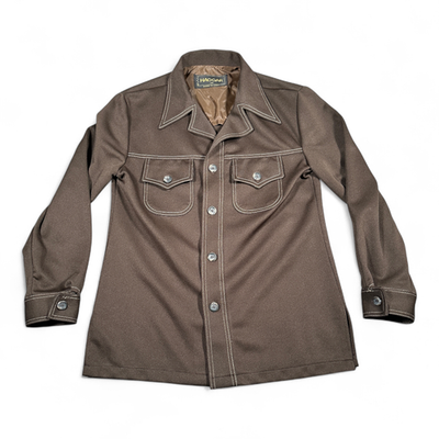 Vintage Haggar Jacket Adult SMALL Brown 38 Leisure Suit Disco 