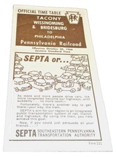 OCTOBER 1966 PRR PENNSYLVANIA FORM 121 TACONY WISSINOMING PUBLIC TIMETABLE