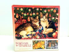 Ivory Cats Sparkle Glitter Puzzle by Ceaco 750 Pcs 24" x 18"- NEW