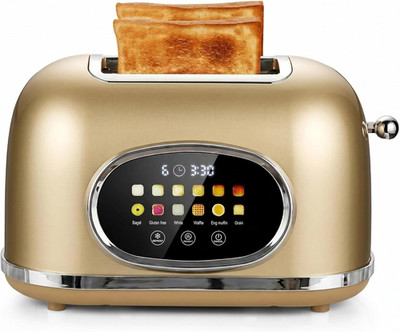 2 Slice Toaster Smart Touch Screen, Retro Stainless Steel Bread Toaster with Dig