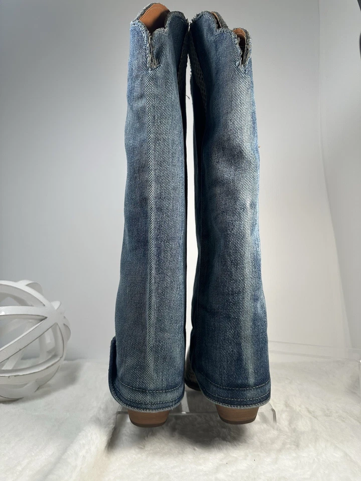 BOTAS VAQUERAS DINGO MUJER CUERO EN MAL ESTADO - PUNTERA CORTA TALLA 10m Foto 4 de 4