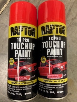 (2 CANS) PREMIUM Raptor 1K PRO  Touch Up Paint Red 10 oz ea UP4906 FREE SHIPPING