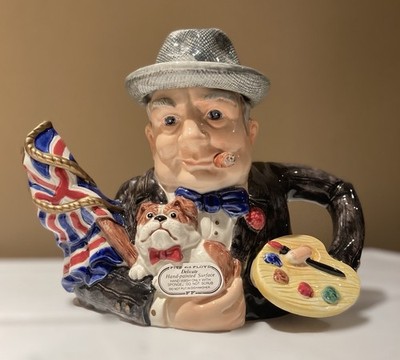 Vintage Winston Churchill Teapot Tea Pot Fitz And Floyd England UK Ltd Ed Ex Con