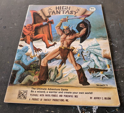 High Fantasy By Jeffery C. Dillow Hard Cover Role Play Rule Book 1979 E - Rare