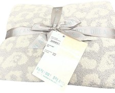 NWT Safari Leopard Linen/Grey BAREFOOT DREAMS  CozyChic  Throw Blanket 54" x 72