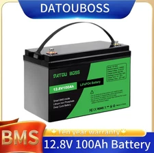 12V 100Ah LiFePO4 rechargeable lithium battery BMS motorhome boat solar battery