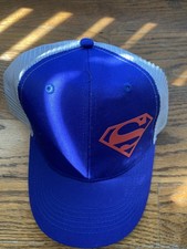 Superman Hat Adjustable Mesh Backing Blue Red White