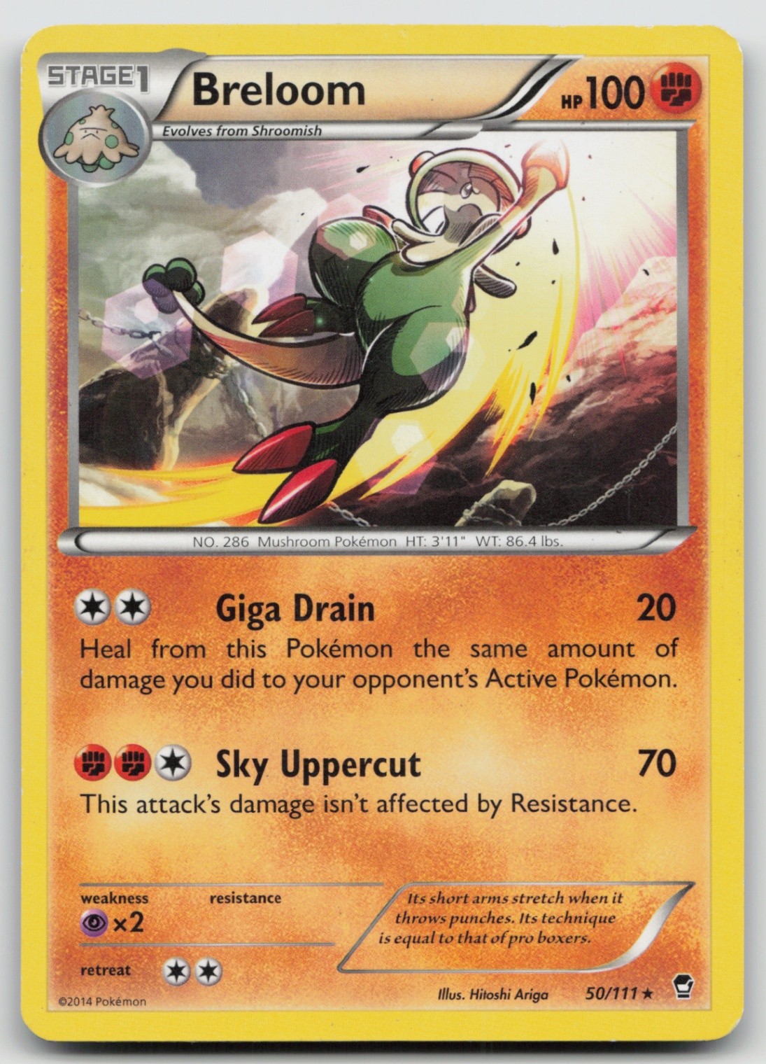 Breloom 50/111 XY - Furious Fists Rare Pokemon TCG Card