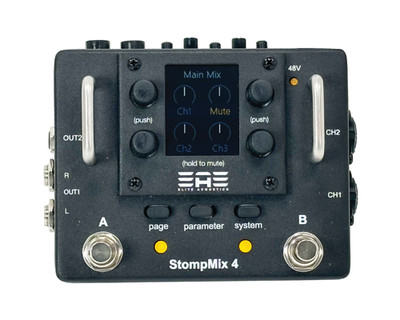 Elite Acoustics ''EAE'' StompMix 4 - Four Channel Mini Digital Mixer Pedal