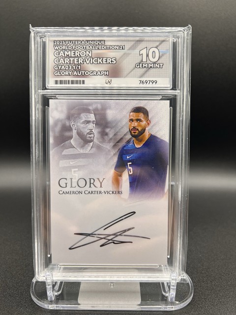 CAMERON CARTER-VICKERS - GEM MINT 10 - ON CARD AUTOGRAPH - 01/01 - CELTIC FC