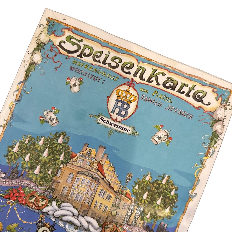 Vintage 95/96 Hofbrauhaus Munich Germany Beer Hall Menu SpeisenKarte Trinkstube