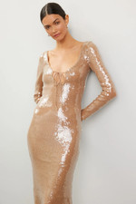 Verona Sequin Dress Bardot Size S MSRP $179