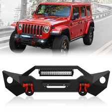 Front Bumper With LED Lights For 2018-2025 Jeep Wrangler JL JLU & Gladiator JT