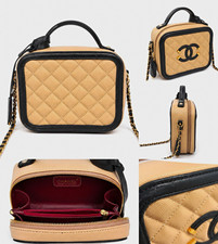 genuine Chanel CC Filigree Vanity Case in the Medium size