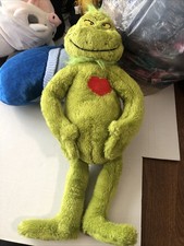 19  Dr Seuss Light-Up Grinch GLOWING Flashing HEART Plush Doll Toy Used