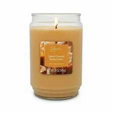 Mainstays Single-Wick Scented Glass Jar Candle, Salted Caramel Butterscotch
