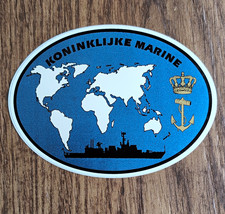 Koninklijke Marine Aufkleber oval Weltkarte mit Anker & Krone Motiv