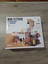 Mini Kitchen Teppanyaki Kids Grill Toy Playset 44 Pieces. Color Changing Food