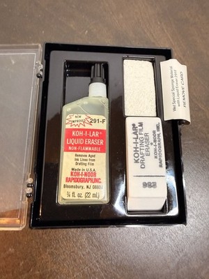 NOS Vintage Koh-I-Lar Koh-I-Noor #290s Rapidraw Drafting Film Eraser Kit