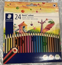 Image of Staedtler Noris Colour 24 Pack Assorted Colouring Pencils Set NEW FREE P&P