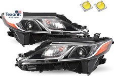 Pair Chrome LED Projector Headlights Headlamps Assembly Compatible with 2018-202