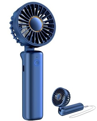  Portable Handheld Fan, Mini Desk Fan, Multi-Function Fan, 2000mAh Ultra Blue