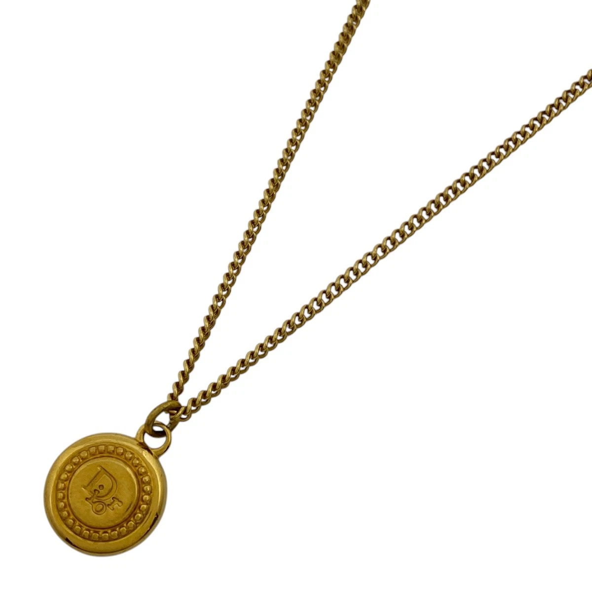 Collana girocollo con logo Christian Dior placcato oro donna