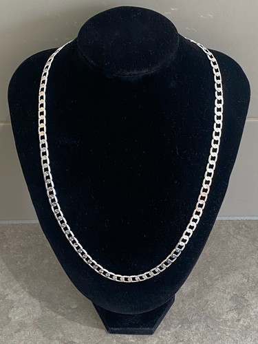 Men's Curb Chain Link Chain Necklace 925 Silver 60cm x 8mm