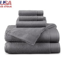 Organic Cotton Towel Set 6 Pieces Spa Quality Bath Hand Towels Washcloths New