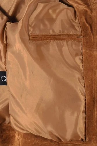 Men's TRUCKER Suede Leather Western Jacket Classic Denim Style Shirt Jacket 1280 image 4