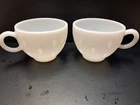 Lot of 2 Vintage Hazel Atlas Milk Glass Snack Set Dogwood Strawberry Cups Mugs