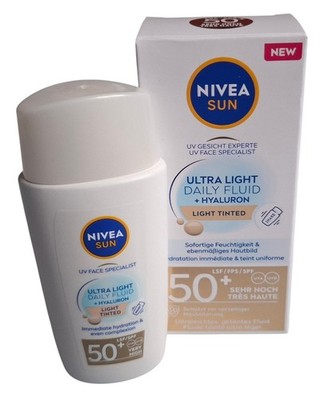 NIVEA SUN UV Gesicht Experte Ultra Light Daily Fluid Heller Hauttyp LSF 50+