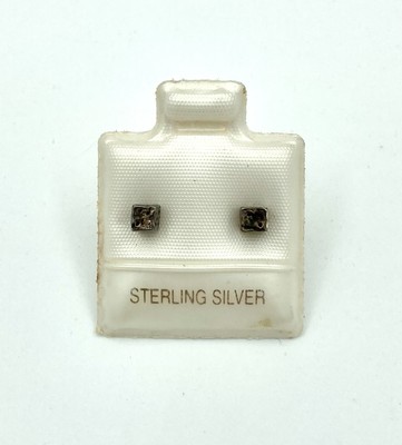 Small Stud Dice Earrings - Silver Tone Lucky