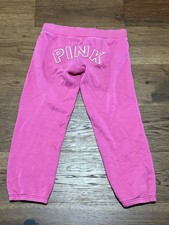 Vintage Y2K Victoria  s Secret PINK Hot Pink Butt Logo Sweat Pants Womens Size XS