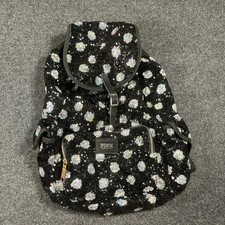 Victoria's Secret PINK Sequin Polka Dot Festival Backpack Black Silver Sparkle