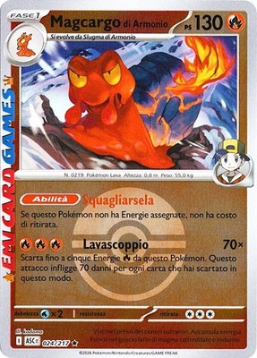 MAGCARGO of Armonio 024/217 Reverse Holo Poke Ball - ASC - ITA - POKEMON