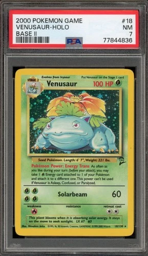 Pokemon Venusaur Base Set 2 Holo Rare #18 PSA 7
