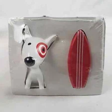 Target Bullseye Playground Fairy Garden Figures Bullseye Dog and Surfboard