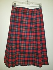 Vintage Pendleton sz 12 Tartan Wrap Skirt wool red plaid print women 2311