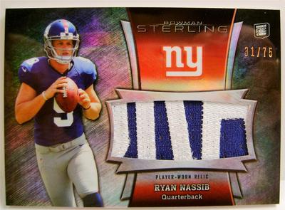 RYAN NASSIB 2 COLOR JERSEY RC TOPPS BOWMAN STERLING 2013 31/75 WOW RARE