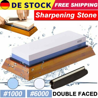 Schleifstein 400/1000 Körnung - Doppelseitiger Wetzstein Mit Rutschfester Halterung