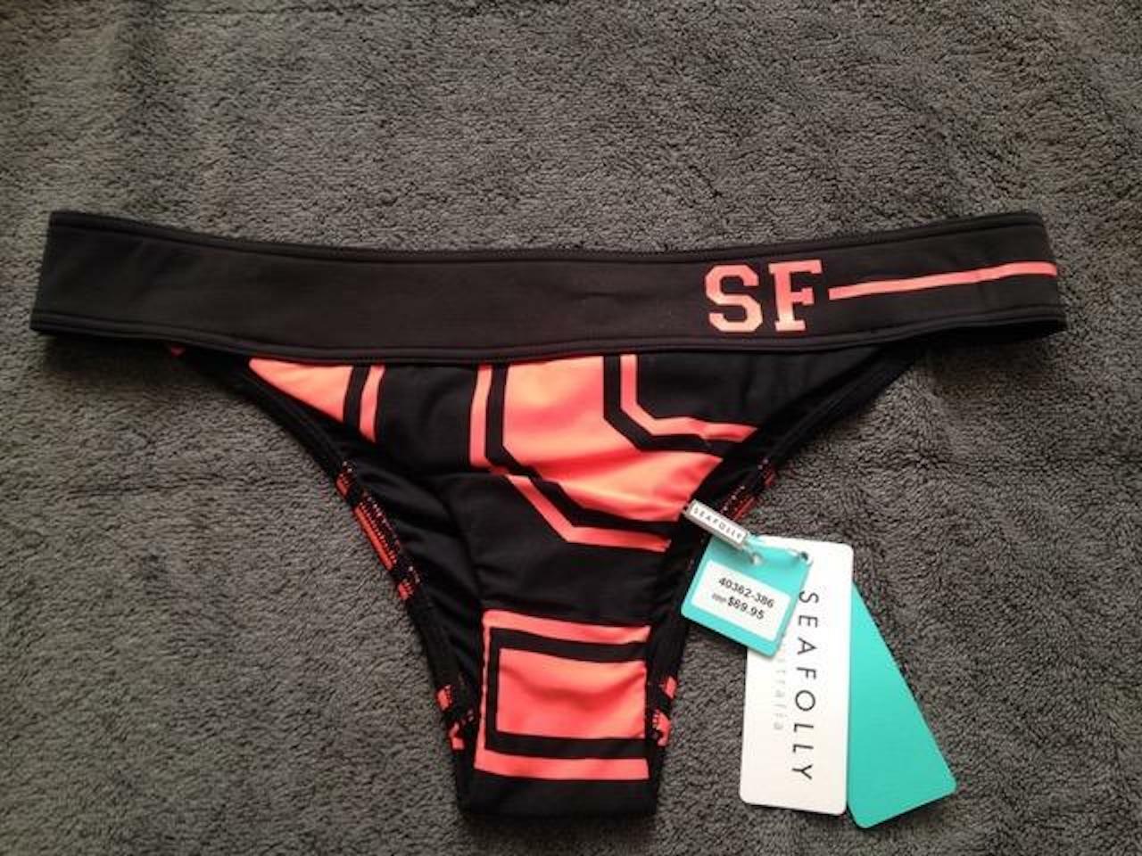 SEAFOLLY TRACKSIDE BRAZILIAN BIKINI Bottoms Pants UK 6 NEW
