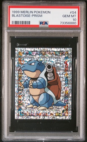 Blastoise Prism 1999 Merlin Collection Pokemon Stickers Cards PSA 10 Gem Mint - Picture 1 of 2