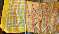 VTG VERA NEUMANN LADYBUG ORANGE YELLOW OMBRE SILK-BLEND SCARF SQUARE CRISP