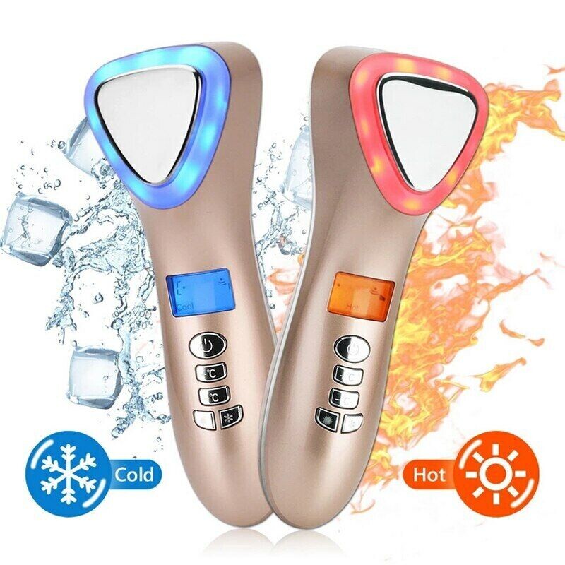 LED Hot Cold Hammer Facial Lifting Vibration Massager for Face Body Spa  Beauty