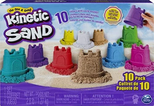 Kinetic Sand Castle Containers 10 Colour Pack for Kids Aged 3 and Up
